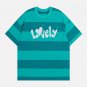 Letter Print Stripe Tee
