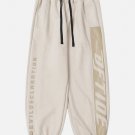 Letter Print Suede Pants