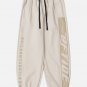 Letter Print Suede Pants