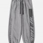 Letter Print Suede Pants