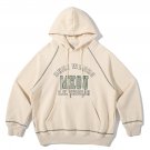 Letter Print Topstitch Hoodie