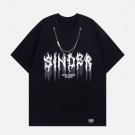 Letter Shadow Chain Decoration Tee