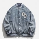 Letter Splicing Denim Jacket