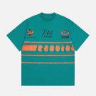 Letter Stripe Contrast Print Tee