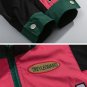 Lettering Embroidery Patchwork Regular Jackets
