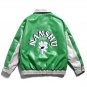 Lettering Flocked Leather Jacket