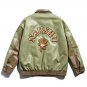 Lettering Flocked Leather Jacket