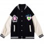 Love Magic Wand Foam Printing Varsity Jacket