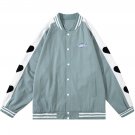 Love Pattern Towel Embroidery Varsity Jacket