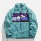 Mountains Patchwork Sherpa Coat