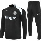 25/26 Chelsea Black Kids Size Tracksuit