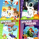 Activity Books for Kids： Sticker Puzzles - Beach, Space, Planes and Mermaids