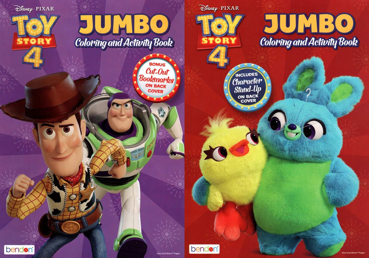 Toy Story 4 Jumbo Coloring and Activity Book - (Set Of 2 Books)
