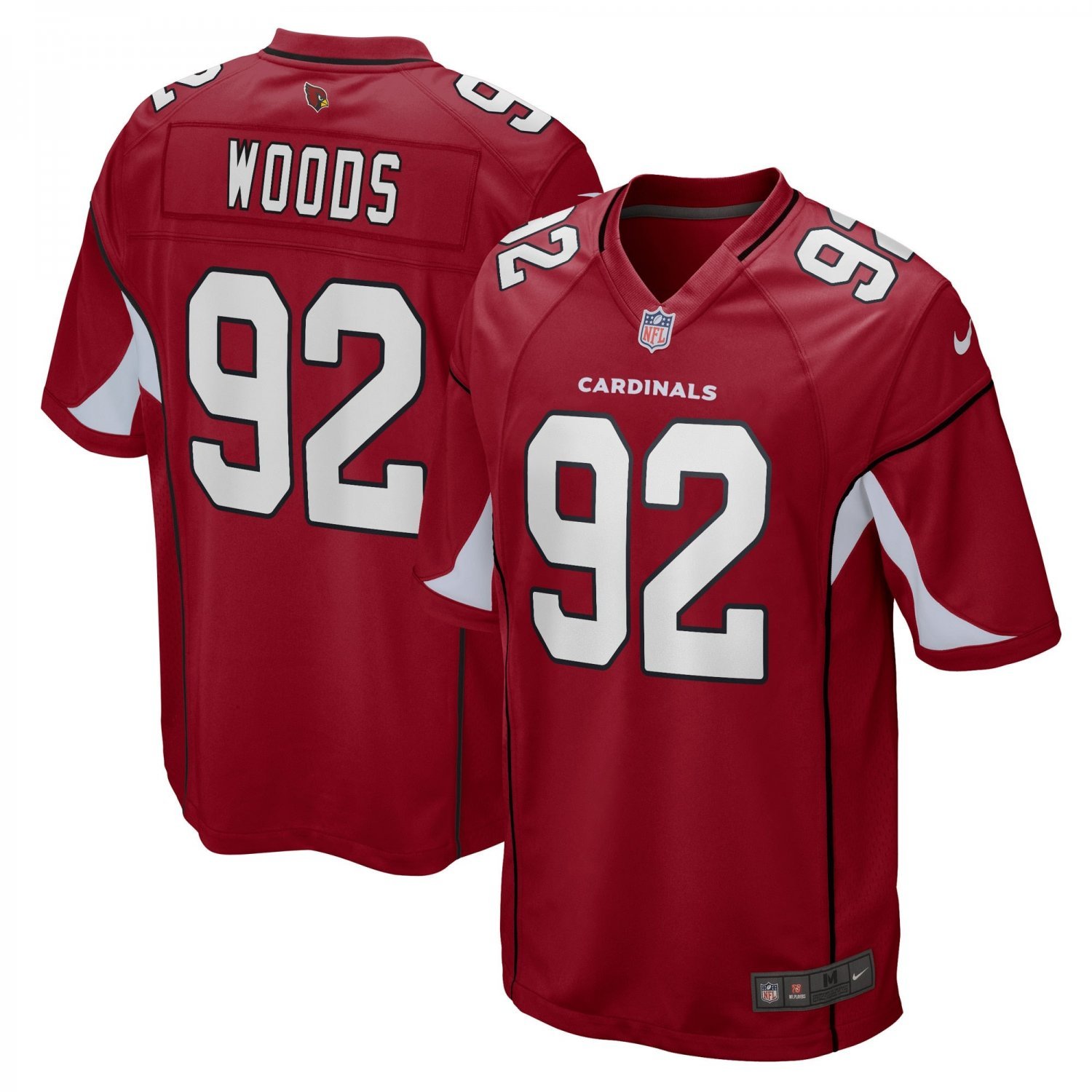 Men's Antwaun Woods Cardinal Arizona Cardinals Game Player Jersey