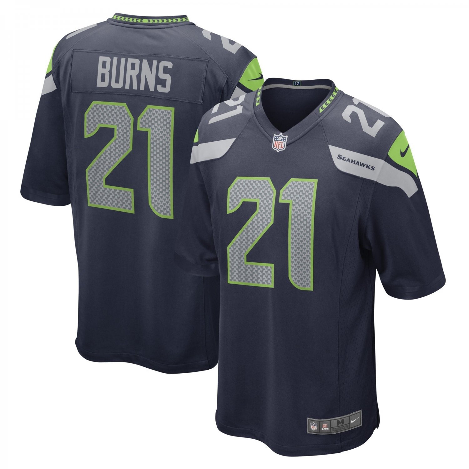 Men's Artie Burns College Navy Seattle Seahawks Game Player Jersey