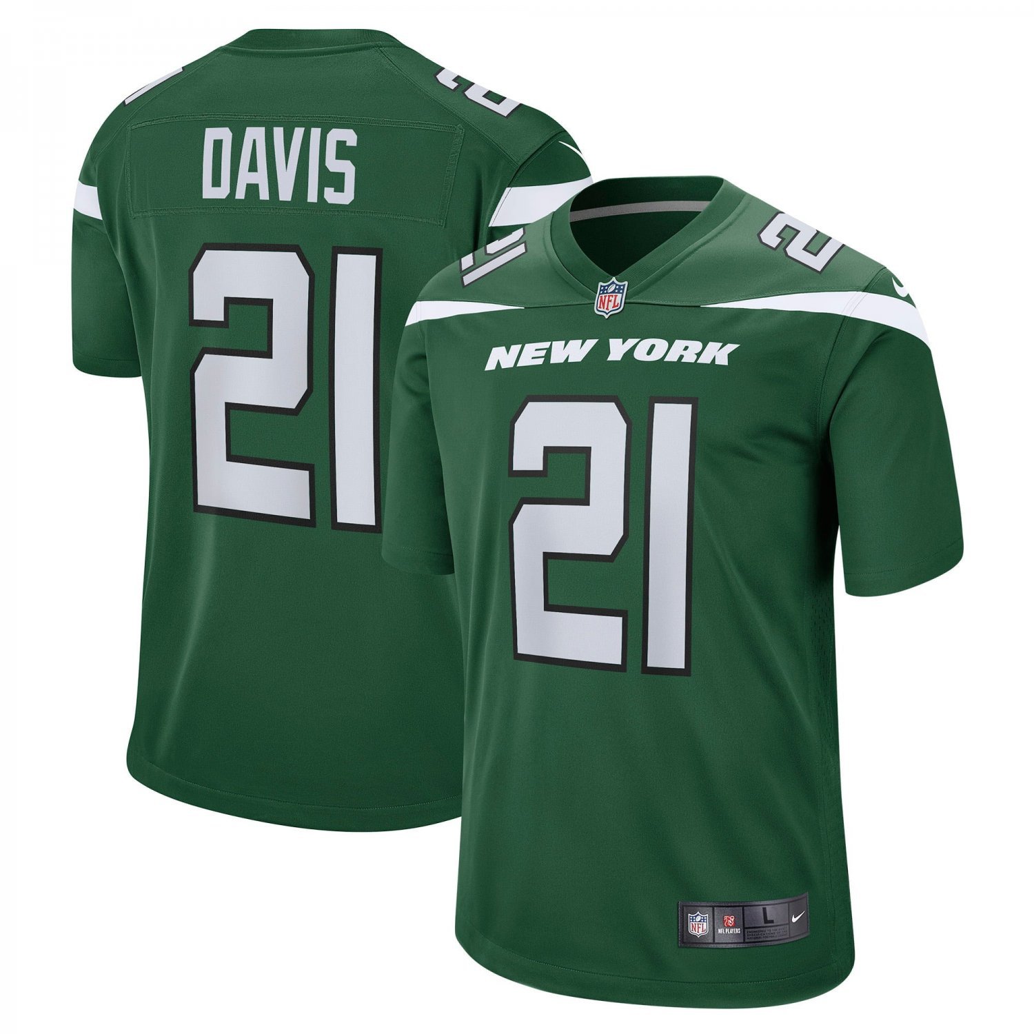 Men's Ashtyn Davis Gotham Green New York Jets Game Player Jersey