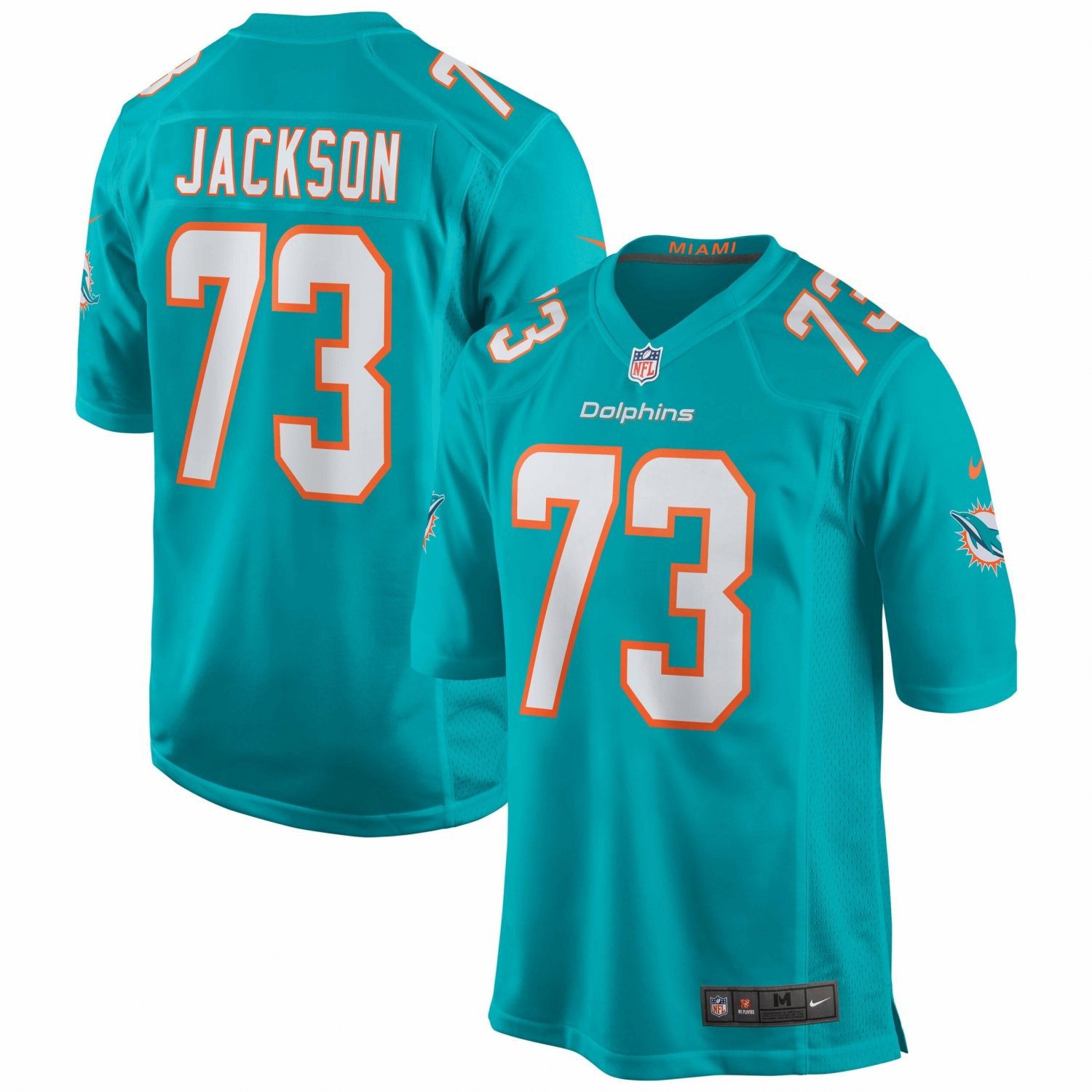 Men's Austin Jackson Aqua Miami Dolphins Game Jersey