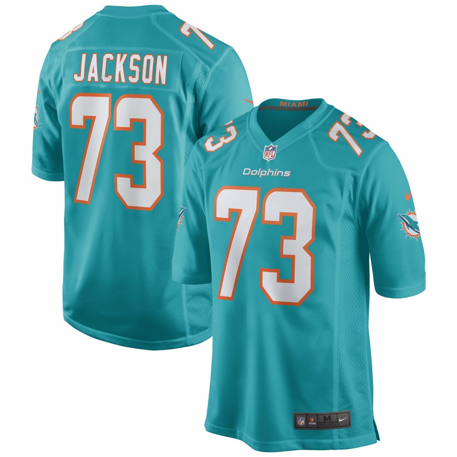 Men's Austin Jackson Aqua Miami Dolphins Player Game Jersey