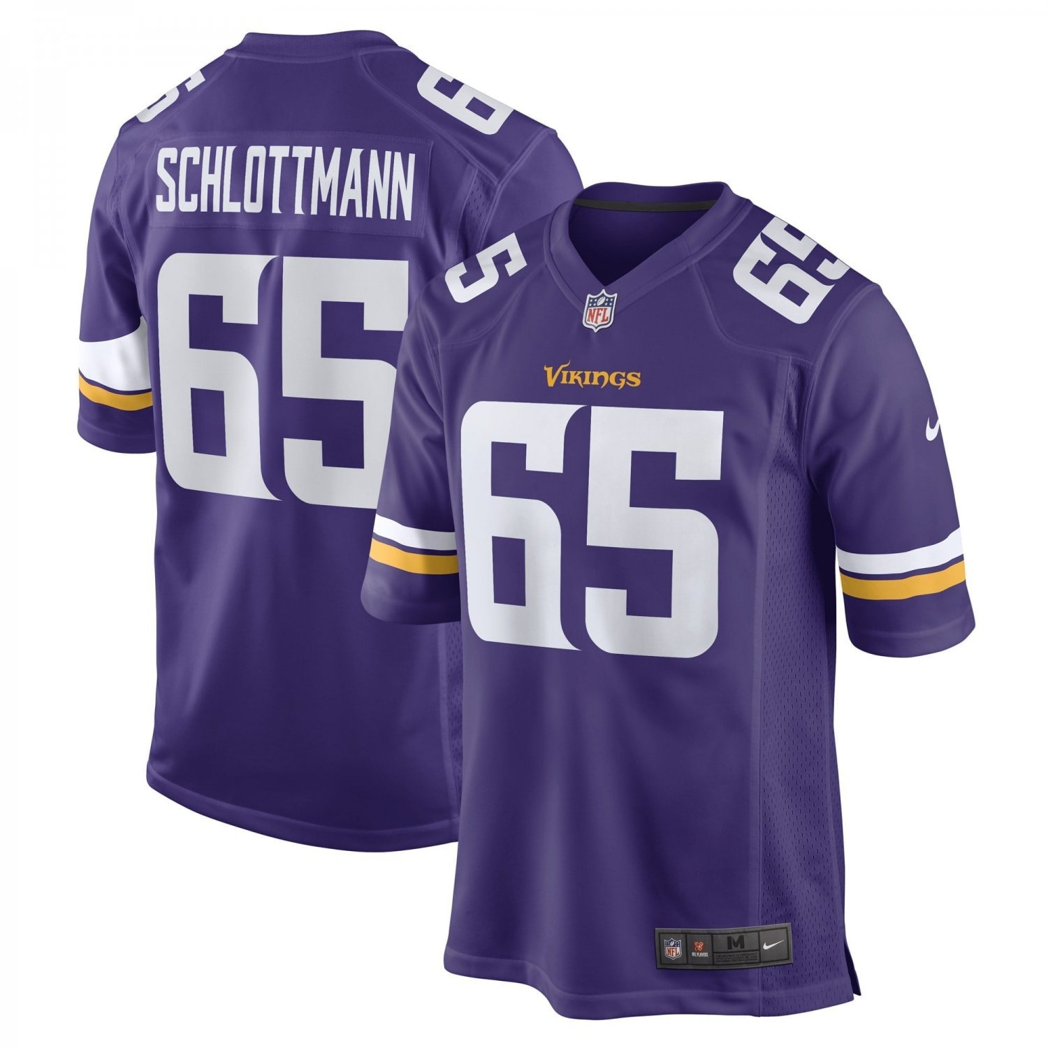 Men's Austin Schlottmann Purple Minnesota Vikings Game Player Jersey