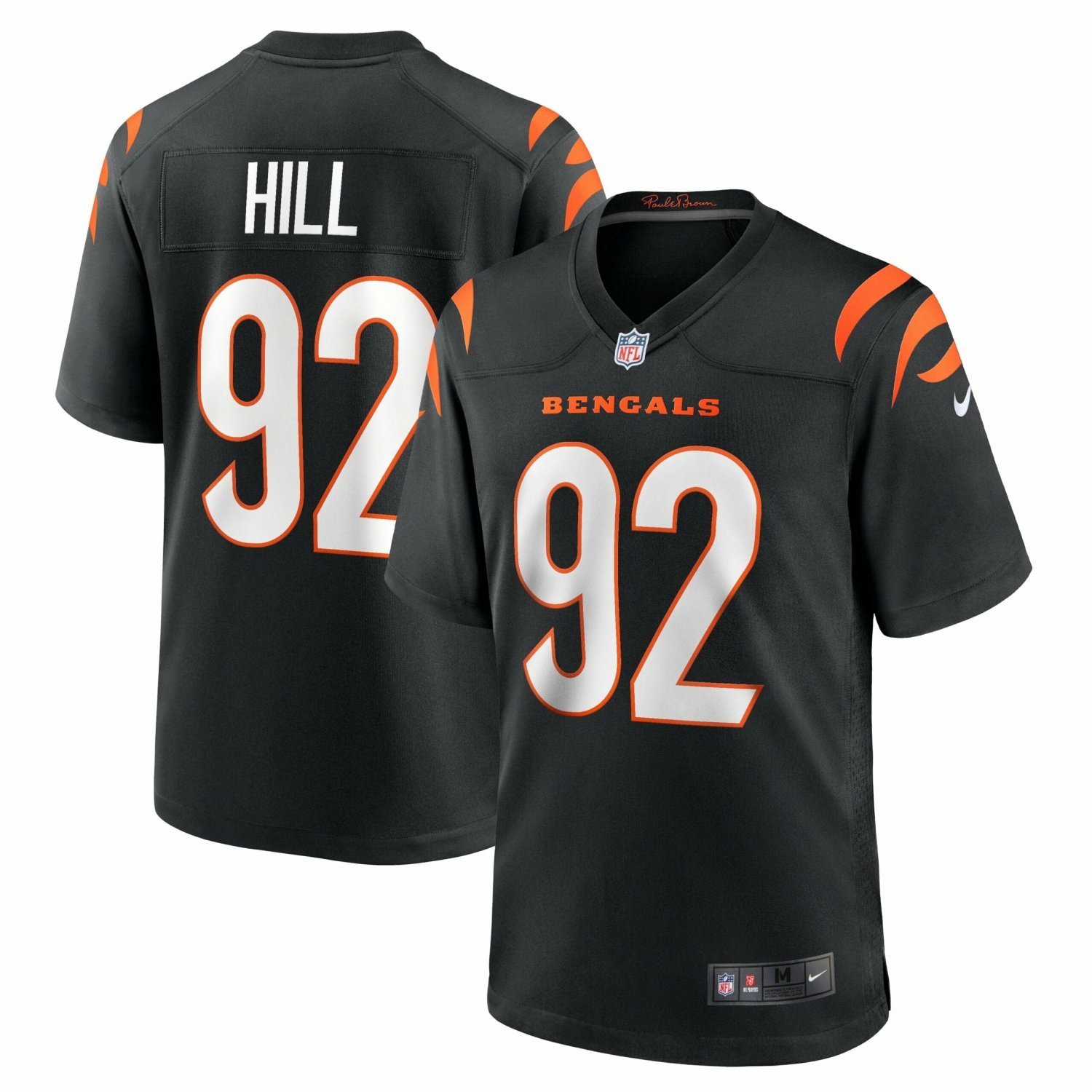 Men's B.J. Hill Black Cincinnati Bengals Game Jersey