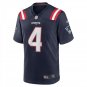 Men's Bailey Zappe Navy New England Patriots Game Player Jersey