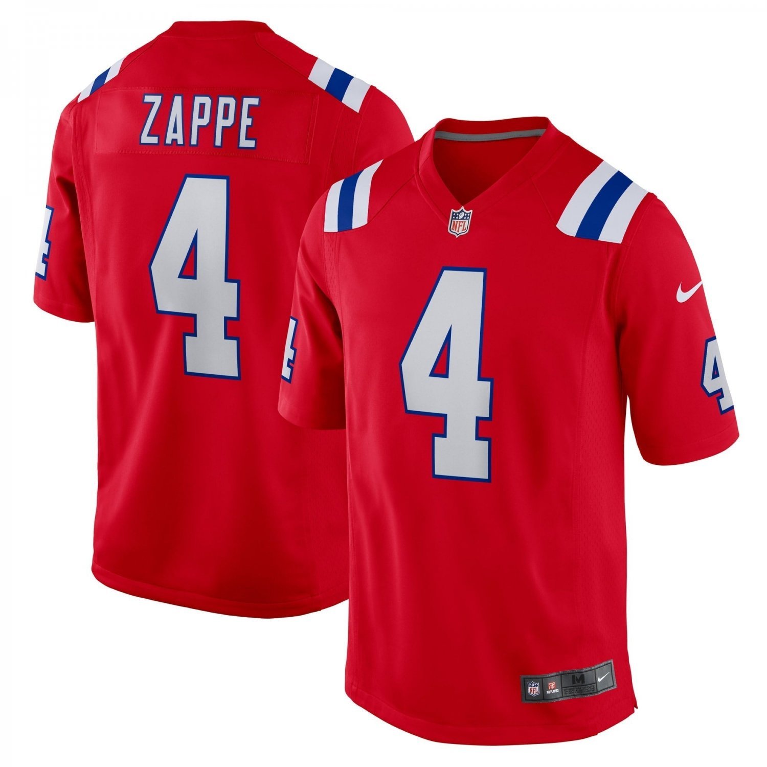 Men's Bailey Zappe Red New England Patriots Alternate Game Player Jersey