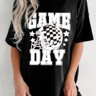 Black GAME DAY Checkerboard Rugby Football Helmet T Shirt Black GAME DAY Checkerboard Rugby Football Helmet T Shirt