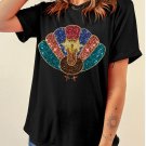 Black Glitter Turkey Heat Transfer Printing Thanksgiving T Shirt Black Glitter Turkey Heat Transfer Printing Thanksgiving T Shirt