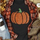 Black Glittering Pumpkin Graphic Halloween T Shirt Black Glittering Pumpkin Graphic Halloween T Shirt