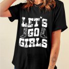 Black LETS GO GIRLS Boots Print Crew Neck T Shirt Black LETS GO GIRLS Boots Print Crew Neck T Shirt