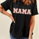 Black MAMA Chenille Graphic Tee Black MAMA Chenille Graphic Tee