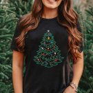 Black Rhinestone Christmas Tree Round Neck Graphic Tee Black Rhinestone Christmas Tree Round Neck Graphic Tee