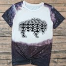 Black Western Aztec Buffalo Bleached Print T Shirt Black Western Aztec Buffalo Bleached Print T Shirt