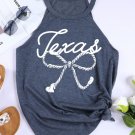 Blue Texas Rope Bow Knot Print Slim Fit Tank Top Blue Texas Rope Bow Knot Print Slim Fit Tank Top