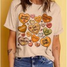 Khaki Candy Heart Thanksgiving Graphic Tee Khaki Candy Heart Thanksgiving Graphic Tee