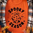 Orange SPOOKY SEASON Ghost Print Crew Neck Halloween Tee