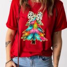 Red Bow Decor Christmas Tree Graphic Holiday T Shirt Red Bow Decor Christmas Tree Graphic Holiday T Shirt