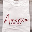 White America EST.1776 Embroidered Graphic Tee White America EST.1776 Embroidered Graphic Tee