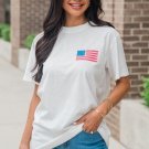 White Back American Flag LIVE FREE Graphic T Shirt White Back American Flag LIVE FREE Graphic T Shirt