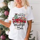 White Christmas Pattern Slogan Print Crew Neck T Shirt White Christmas Pattern Slogan Print Crew Neck T Shirt