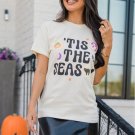 White Halloween Slogan Pumpkin Ghost Crewneck Graphic Tee White Halloween Slogan Pumpkin Ghost Crewneck Graphic Tee