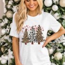 White Leopard Christmas Tree Graphic Crewneck Tee White Leopard Christmas Tree Graphic Crewneck Tee