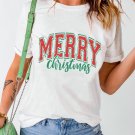 White MERRY Christmas Graphic Round Neck T Shirt White MERRY Christmas Graphic Round Neck T Shirt