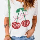 White MON CHERI Cherry Graphic Crewneck T shirt White MON CHERI Cherry Graphic Crewneck T shirt