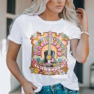 White NASHIVILLE Guitar Graphic Country Music T Shirt White NASHIVILLE Guitar Graphic Country Music T Shirt