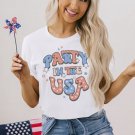 White PARTY IN THE USA Flag Fashion Graphic Tee