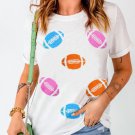 White Rugby Chenille Embroidered Crew Neck T Shirt