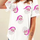 White Sequin Santa Clause Pattern Funny Christmas T Shirt White Sequin Santa Clause Pattern Funny Christmas T Shirt