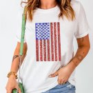 White Shimmery Flag Graphic Tee