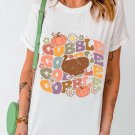 White Thanksgiving GOBBLE Turkey Graphic Tee
